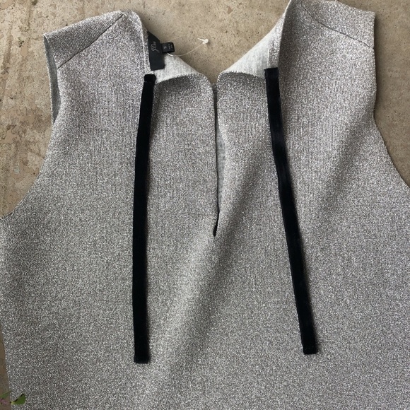 J Crew Metallic Silver Lurex Wide Leg Jumpsuit - Picture 3 of 4